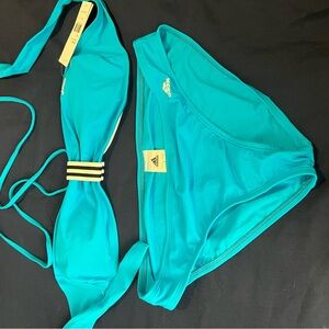 Adidas Blue Bikini with Sleek Design and Logo Accent